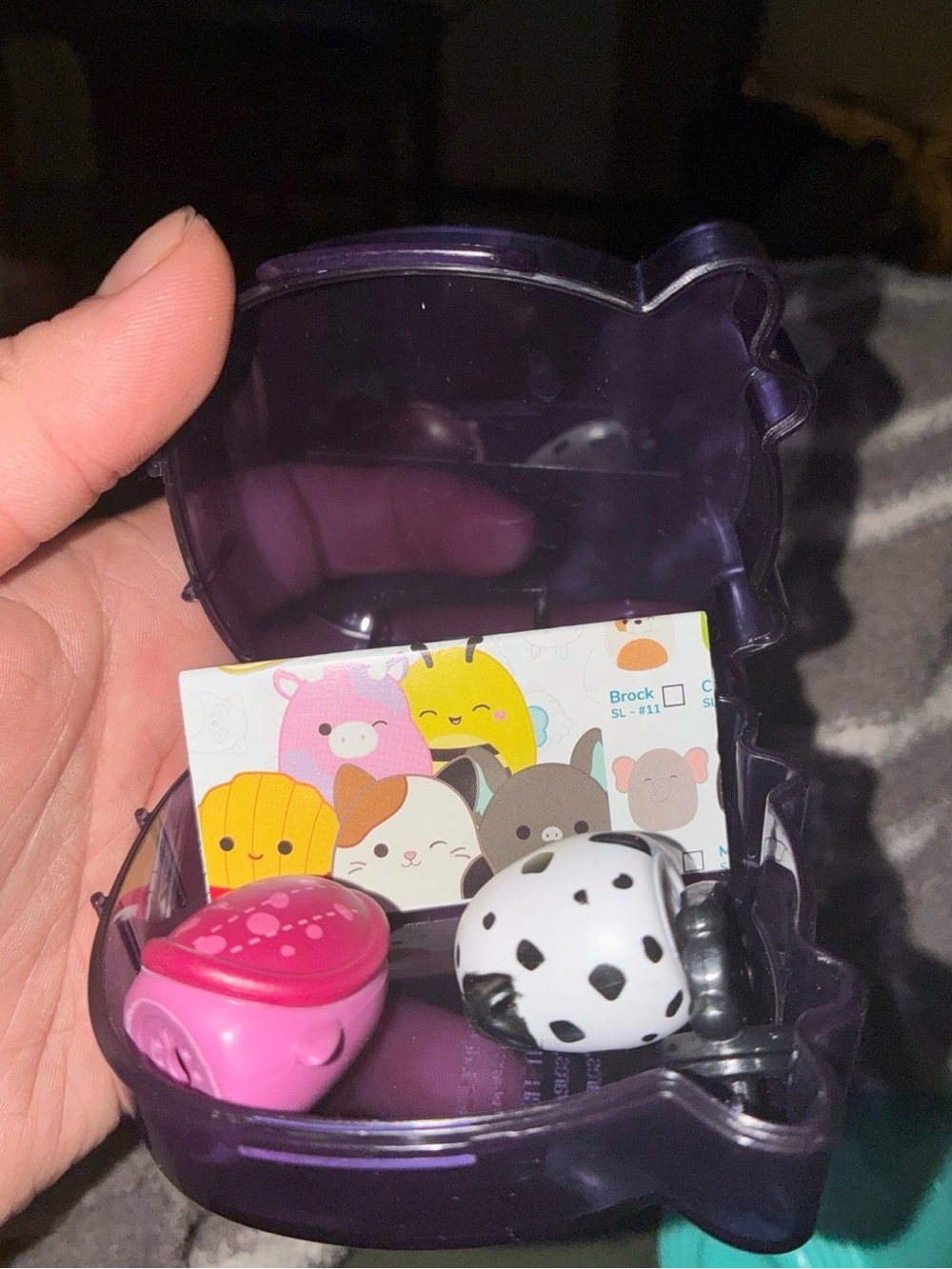 Squishmallows Purple Carry Case with Pink and White Accessories